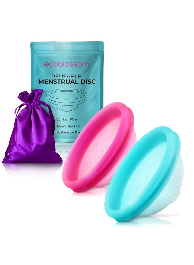 ecoblossom Reusable Period Disc - Soft Period Disc For Women (Small/Large (Teal & Magenta))  - Image 1