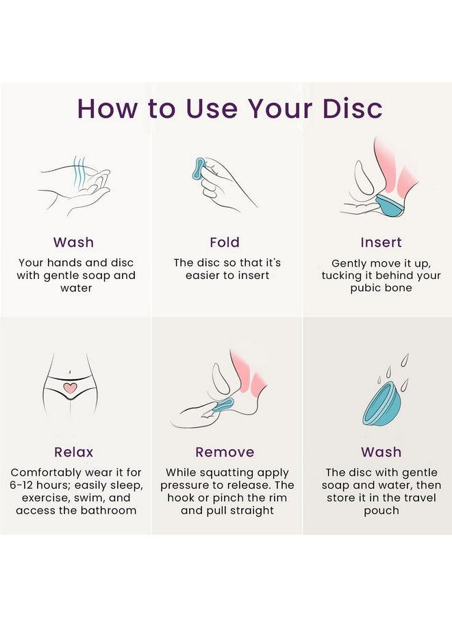 ecoblossom Reusable Period Disc - Soft Period Disc For Women (Small/Large (Teal & Magenta))  - Image 3