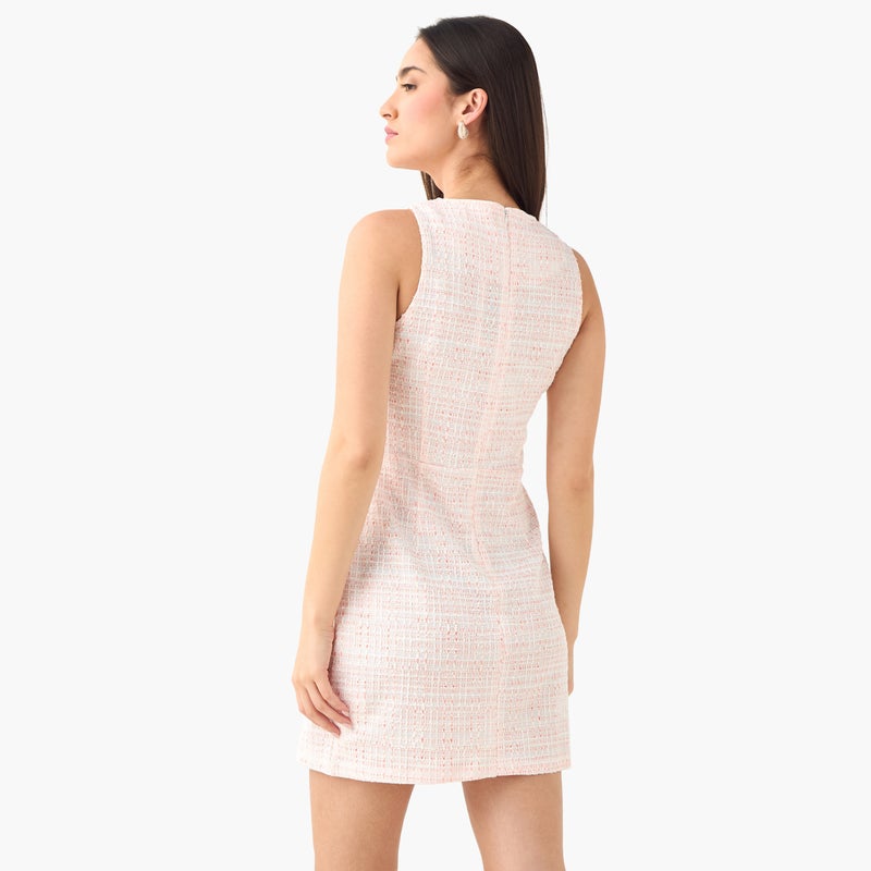 تواكستريمز فستان تريكو بدون أكمام من التويد - Image 3