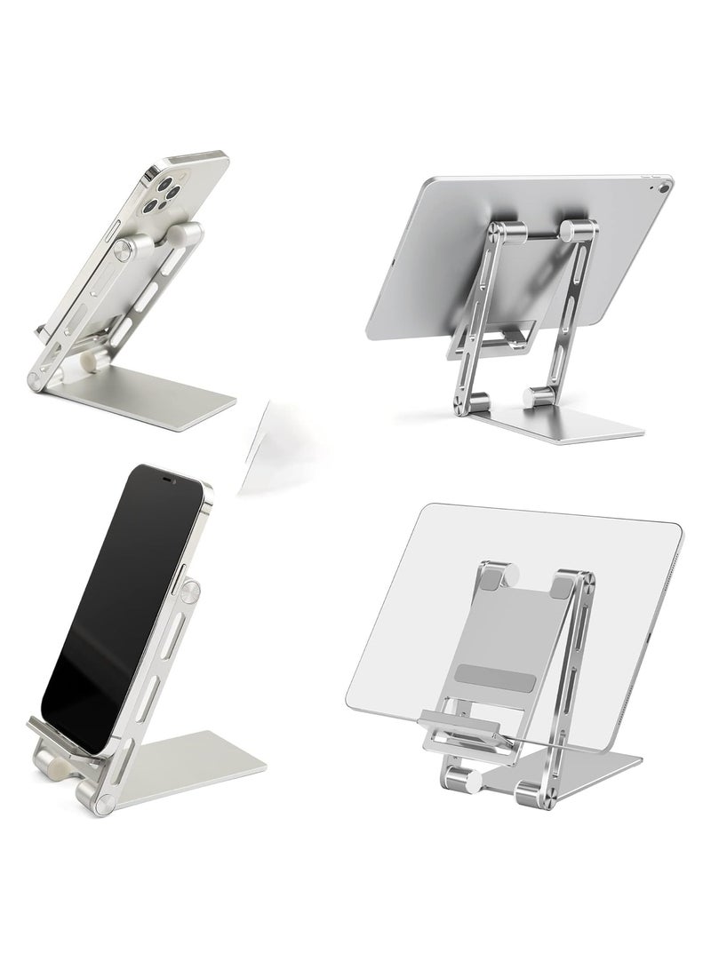 Tablet Stand, Foldable Adjustable Phone Stand, Aluminum Table top Phone Stand Compatible with iPhone, Samsung Galaxy, All Smartphones - Image 2