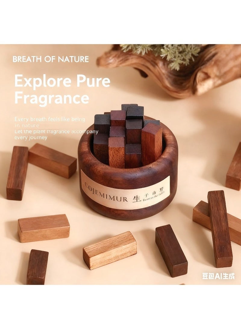 Diffusing wood fireless aromatherapy essential oil for home indoor bedroom decorations fragrance diffuser car small woodpile souvenir Scent type: Set - black walnut + mountain freesia [contains essential oil 10ml] - Image 3