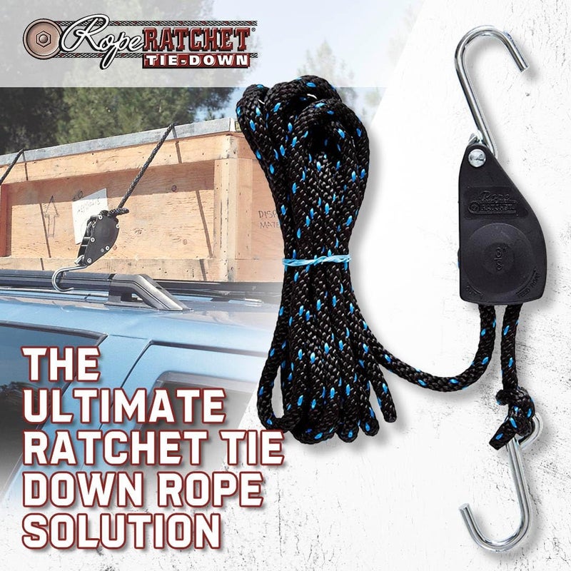 Rope Ratchet 38 Block and Tackle Pulley System Adjustable Hoist for Lifting Gear Outdoor Utility Rig for Elevating Tensioning Securing Equipment 15 Braided Polypropylene Rope 250 lb Capacity - Image 4