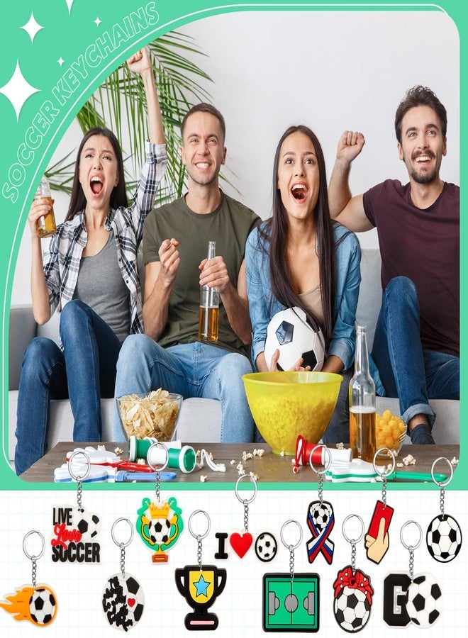 باتيير مجموعة باتيير من 36 سلسلة مفاتيح على شكل كرة قدم، هدايا حفلات بالجملة، سلاسل مفاتيح على شكل كرة رياضية، هدايا مرحة لمستلزمات أعياد الميلاد - Image 5
