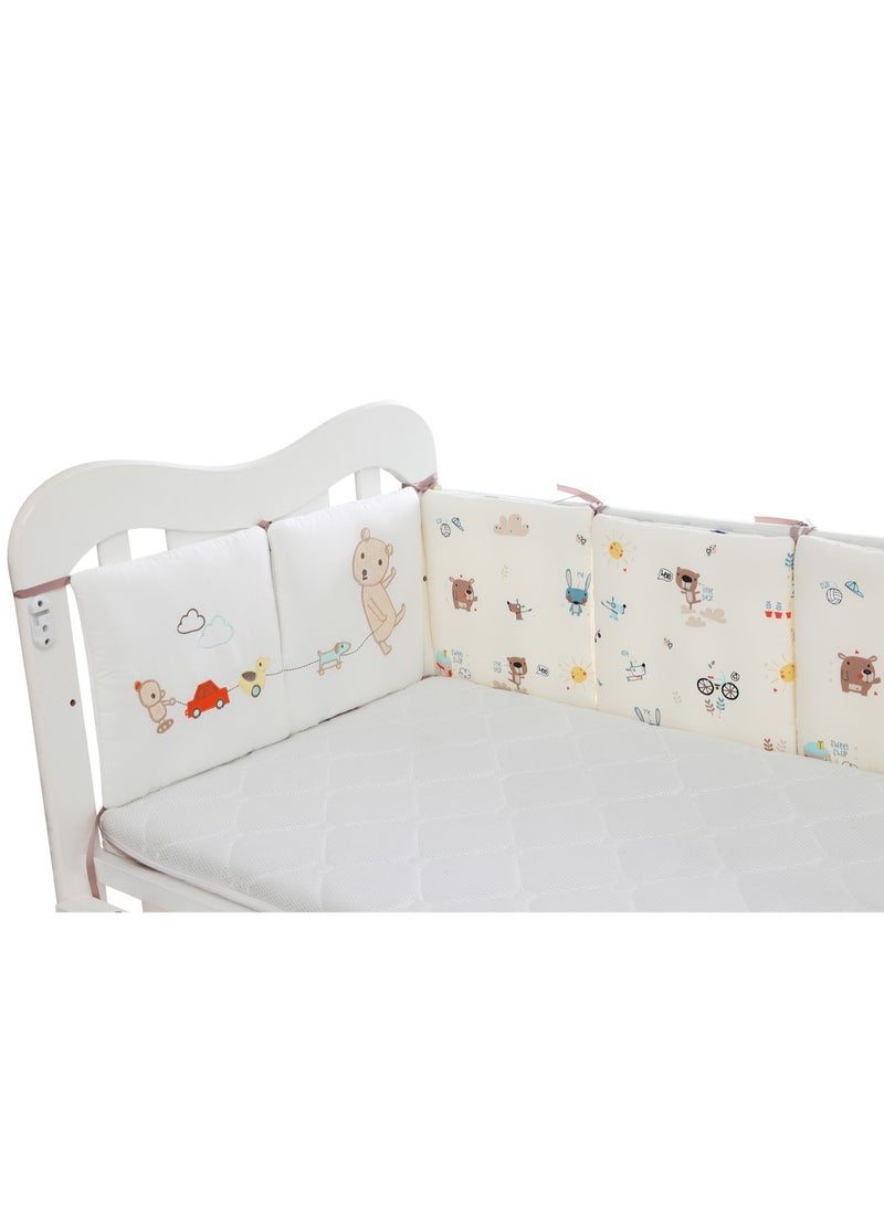6 PCS Baby Crib Bumper, Cot Bumper,Breathable Mesh Cot Liner,Crib Rail Cover,Baby Nursery Breathable Crib Bedding,Baby Bed Bumper - Image 2