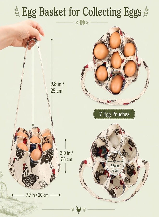 Hossmily Egg Apron - Collect Eggs from Chicken, Duck, Goose with 7 Pouches - Perfect for Housewife, Farmhouse, Kitchen, Restaurant, Parent-Child Activities - Image 4