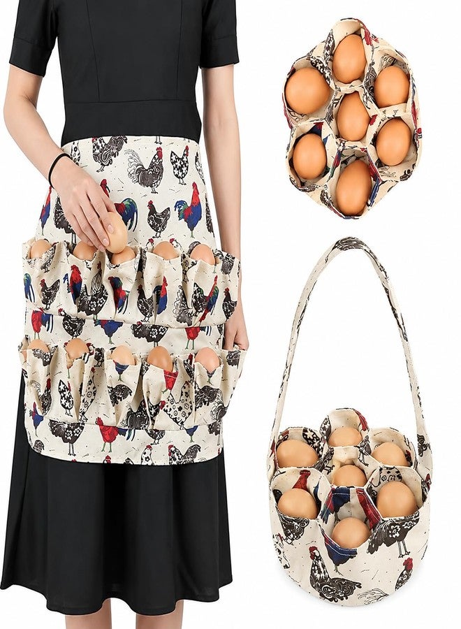 Hossmily Egg Apron - Collect Eggs from Chicken, Duck, Goose with 7 Pouches - Perfect for Housewife, Farmhouse, Kitchen, Restaurant, Parent-Child Activities - Image 1