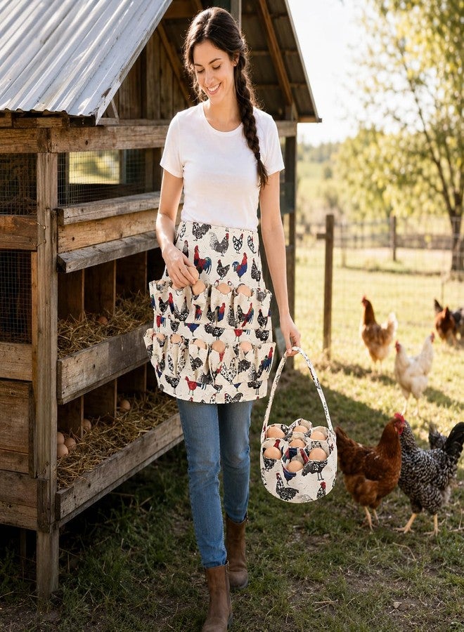 Hossmily Egg Apron - Collect Eggs from Chicken, Duck, Goose with 7 Pouches - Perfect for Housewife, Farmhouse, Kitchen, Restaurant, Parent-Child Activities - Image 3