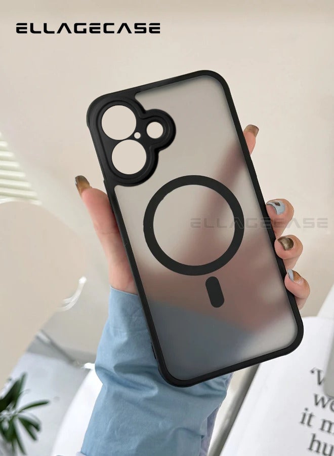 ELLAGECASE Case for iPhone 16 Plus, Ultra Thin Frameless Case With MagSafe Wireless Charging, Solid Camera Protection, Shockproof Magnetic Black Cover - Image 4