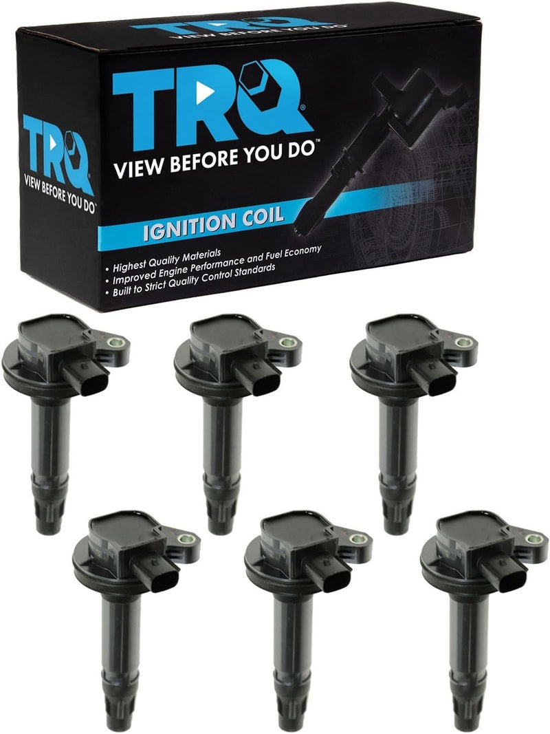 TRQ Direct Ignition Coil Set of 6 for Ford Fusion, Flex, Edge, Taurus, Lincoln MKS, MKT - Image 1