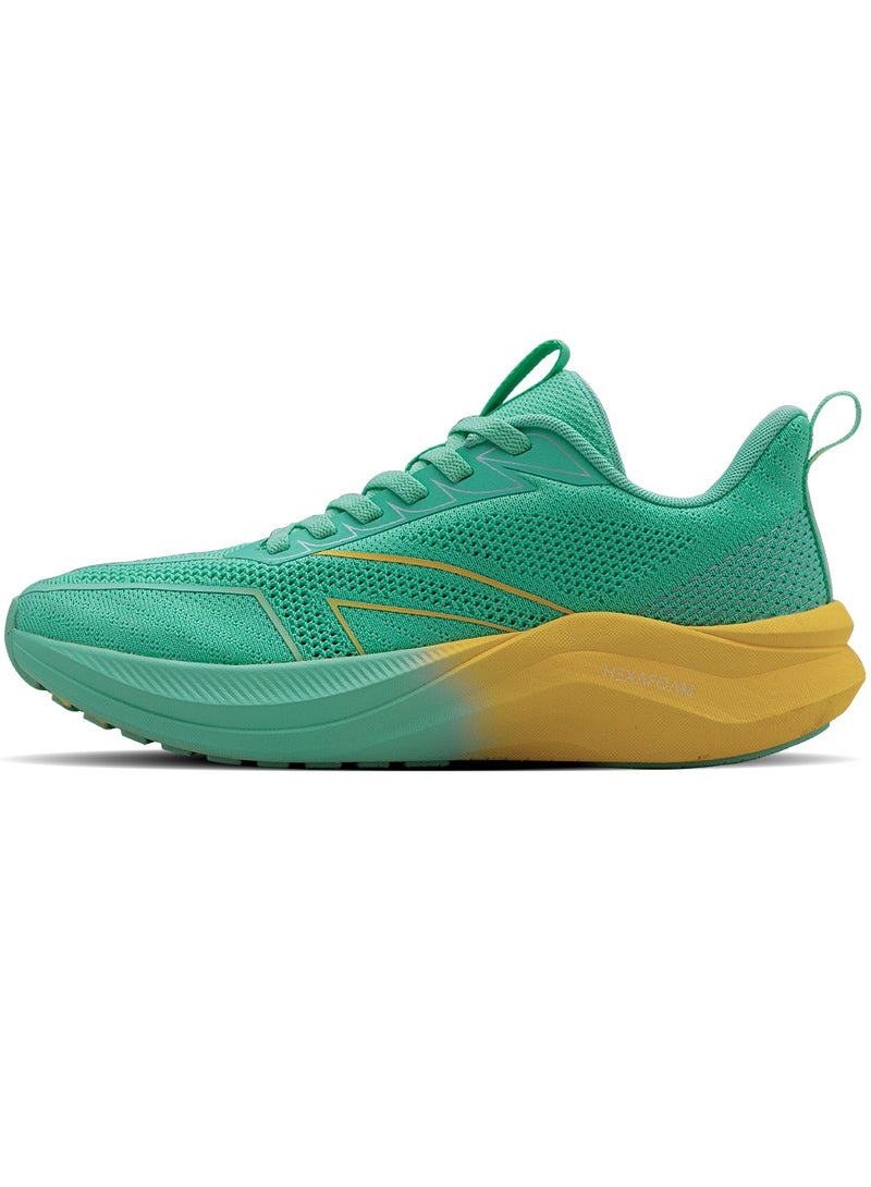 HUNDRED Hundred Glidepace  Multipurpose Shoes | Running, Walking, Training, Gym & Jogging | Active Grip | HexaFoam Technology |Carbon Fibre Support Plate (Light Green/Yellow - EUR 44)  - Image 1