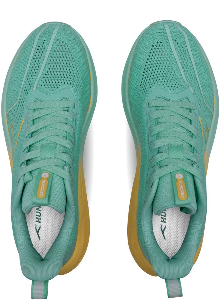 HUNDRED Hundred Glidepace  Multipurpose Shoes | Running, Walking, Training, Gym & Jogging | Active Grip | HexaFoam Technology |Carbon Fibre Support Plate (Light Green/Yellow - EUR 44)  - Image 4
