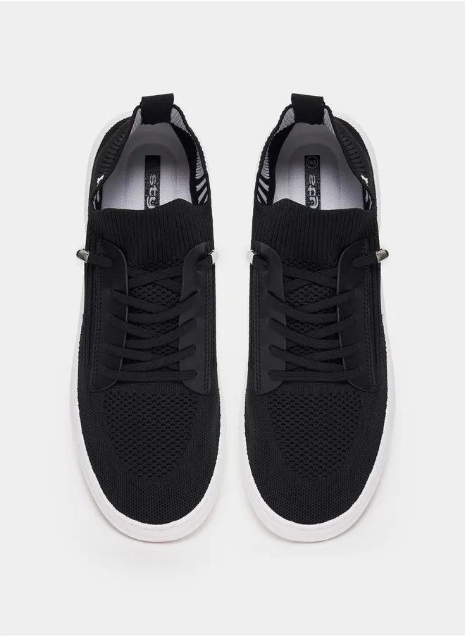 Styli Elastic Lace Pull On Sneakers with Pull Tab