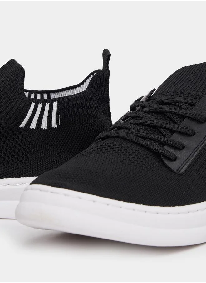 Styli Elastic Lace Pull On Sneakers with Pull Tab
