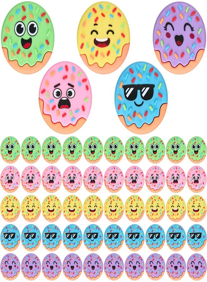 Threehoney 50 Pcs Mini Fake Donut Figures Tiny Doughnuts Figurines Small Realistic Donuts Food Statue Toy for New Years Party Favor Basket Filler Cake Topper Decor Hide and Seek Prop Classroom Prize - Image 1