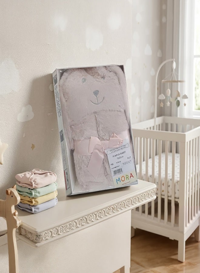 مورا سباين بطانية مورا - بومبون رابيت   حجم:75*95 سم. - Image 5