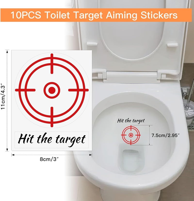TESWEY 10PCS Toilet Target Aiming Stickers Hit The Targets Stickers for Toilet TrainingToilet Pee Reminder Stickers for Bathroom ToiletUrinalRestroom - Image 3