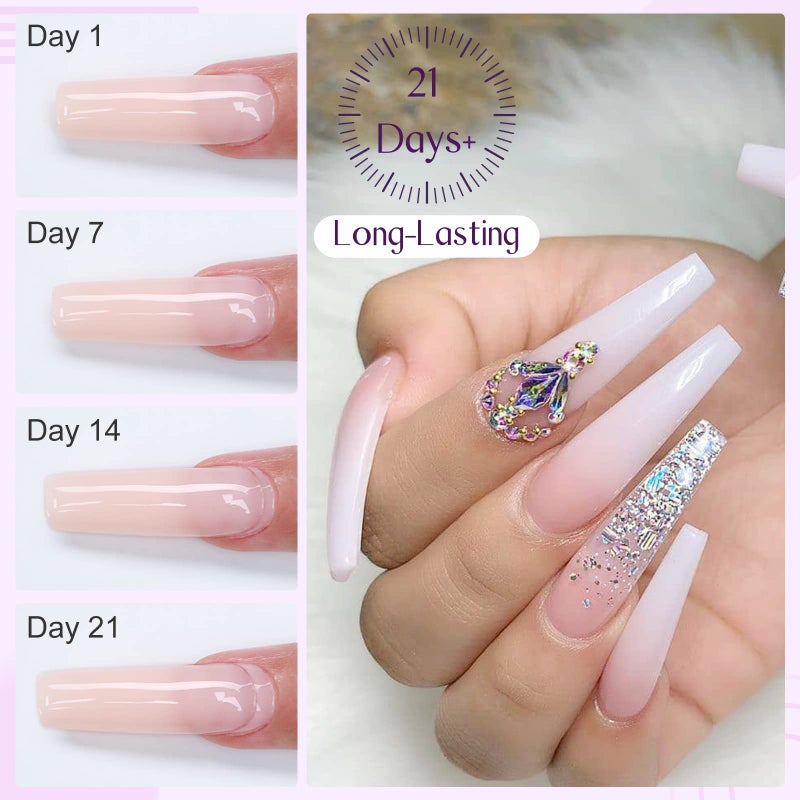 SAVILAND 100 g Builder Nail Gel U V - 3.5 oz Nude Color Hard Gel for Nails High-Capacity for Nail Extension Enhancement Strengthen U V Gel LED Repair Carving DIY Nail Art Manicure Set - Image 4
