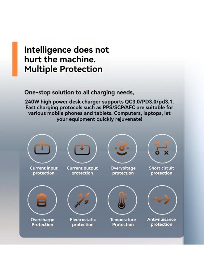 M MIAOYAN ⌚ Wireless Charging Alarm Clock for Apple Devices + USB-C & USB-A Ports Compatible with Multiple Brands, 240W Power - Image 3