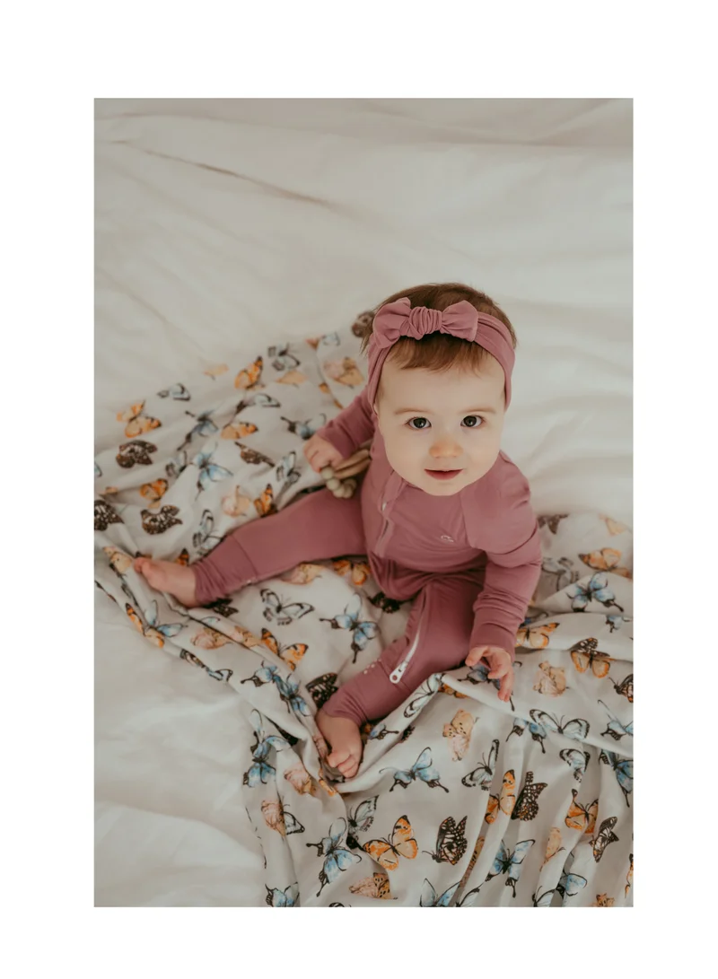 Anvi Baby Set of 3 Organic Bamboo Swaddle - Butterfly Dreams