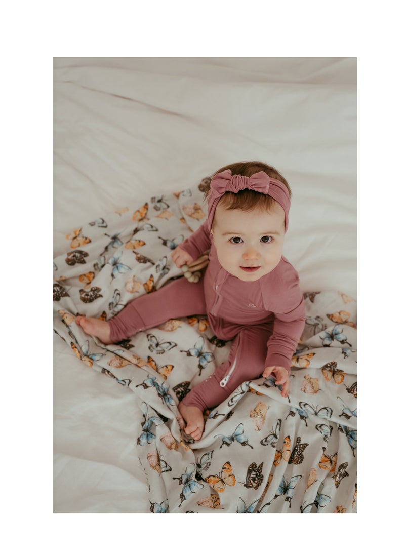 Anvi Baby Set of 3 Organic Bamboo Swaddle - Butterfly Dreams  - Image 4