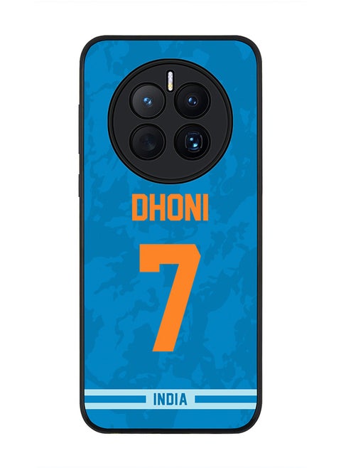 Rugged Black Edge Case for Huawei Mate 50, Slim fit Soft Case Flexible Rubber Edges Thin Cover - Player Name - MS Dhoni, Jersey Number- 7
