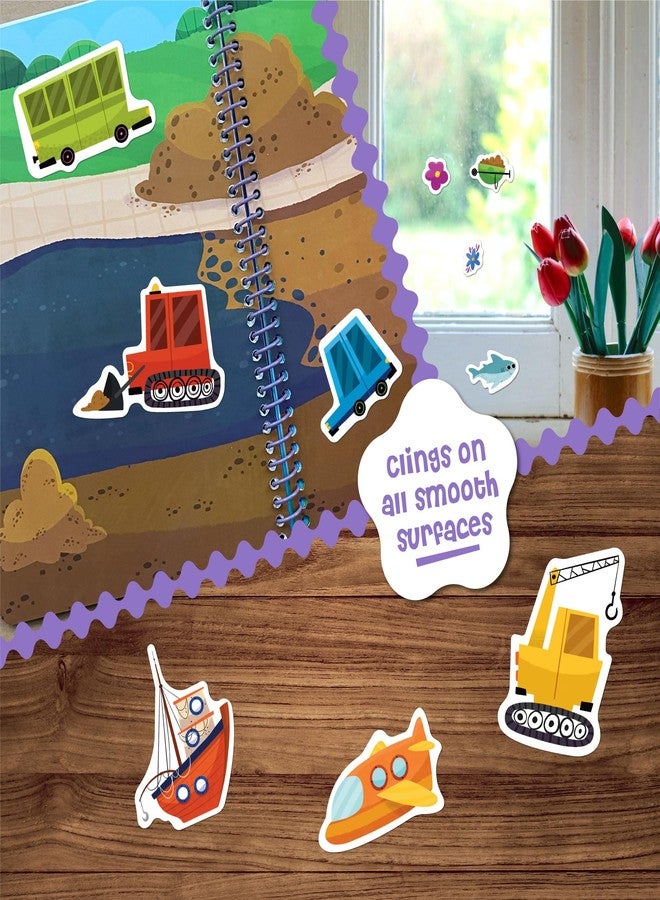 DINO MINI Stick4Ever Jelly Sticker Book - for Kids - Waterproof, Easy to Clean Jelly Stickers - Busy Book for Toddlers with 50 Pcs of Jelly Stickers (Vehicles) - Image 2