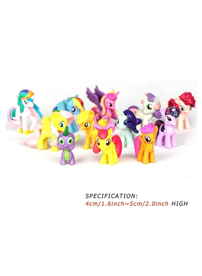 RollsTimi  12 Packs Of Cake Topper Unicorn Toy Character Set Action Figure,Toy Party Cake Decoration Supplies - Image 2