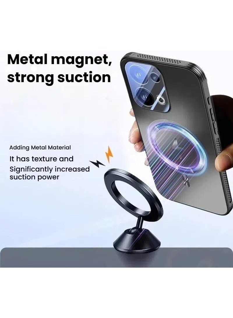 Case for Oppo Reno 13 Ultra thin Magnetic Frosted Phone Case with Fully Wrapped Lens Protection Skin friendly Non slip Protective Cover for Oppo Reno13 - Image 4