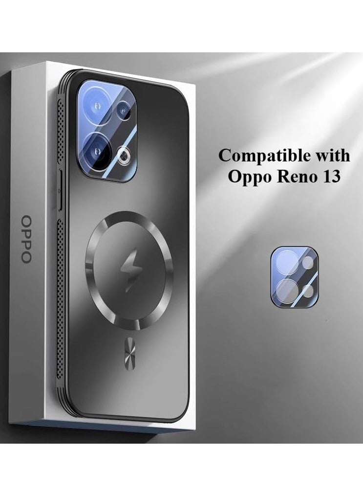 Case for Oppo Reno 13 Ultra thin Magnetic Frosted Phone Case with Fully Wrapped Lens Protection Skin friendly Non slip Protective Cover for Oppo Reno13 - Image 2