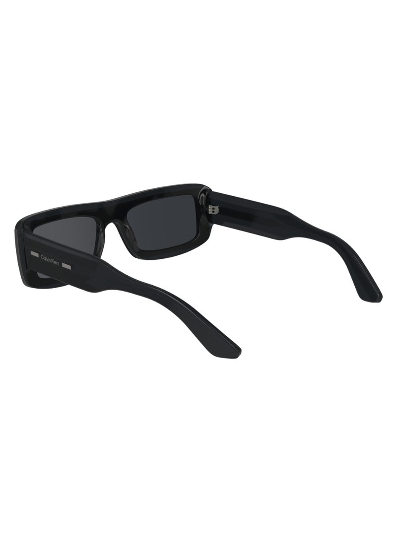 CALVIN KLEIN نظارات شمسية كاملة الإطار من أسيتات بتصميم مستطيل معدل من كالفن كلاين CK24503S 5121 (059) رمادي Slate - Image 5