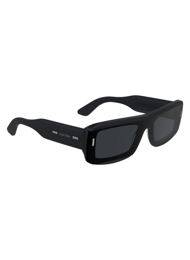 CALVIN KLEIN نظارات شمسية كاملة الإطار من أسيتات بتصميم مستطيل معدل من كالفن كلاين CK24503S 5121 (059) رمادي Slate - Image 3