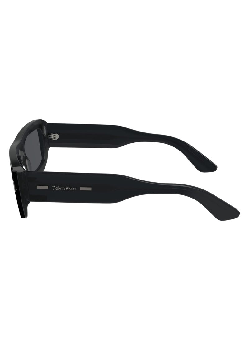 CALVIN KLEIN نظارات شمسية كاملة الإطار من أسيتات بتصميم مستطيل معدل من كالفن كلاين CK24503S 5121 (059) رمادي Slate - Image 4