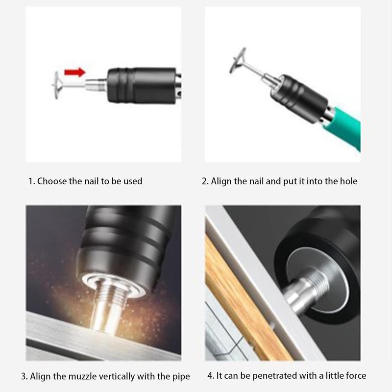 Manual Steel Nail Gun Tool Concrete Nail Gun Portable Mini Nail Shooting Machine Nails Nail Wall Fixing Tool for Cement Wall Nail Shooting Machine Home DIY HouseHold Woodworking 10 Nails  - Image 3