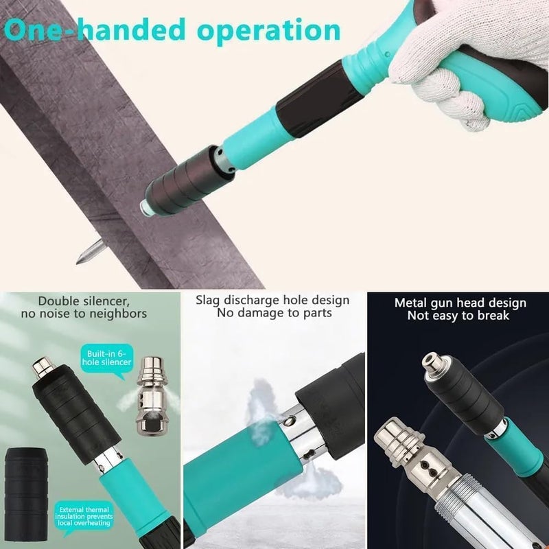 Manual Steel Nail Gun Tool Concrete Nail Gun Portable Mini Nail Shooting Machine Nails Nail Wall Fixing Tool for Cement Wall Nail Shooting Machine Home DIY HouseHold Woodworking 10 Nails  - Image 5