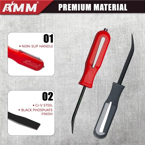 AMM 2 PCS Pocket Pry Bar Set, Mini Pry Bar with Magnet Top and Pocket Clip, 4.5" Small Pry Bar for Home Office, Car Repair Gadgets, Electronics and Mechanics Repair - Image 5