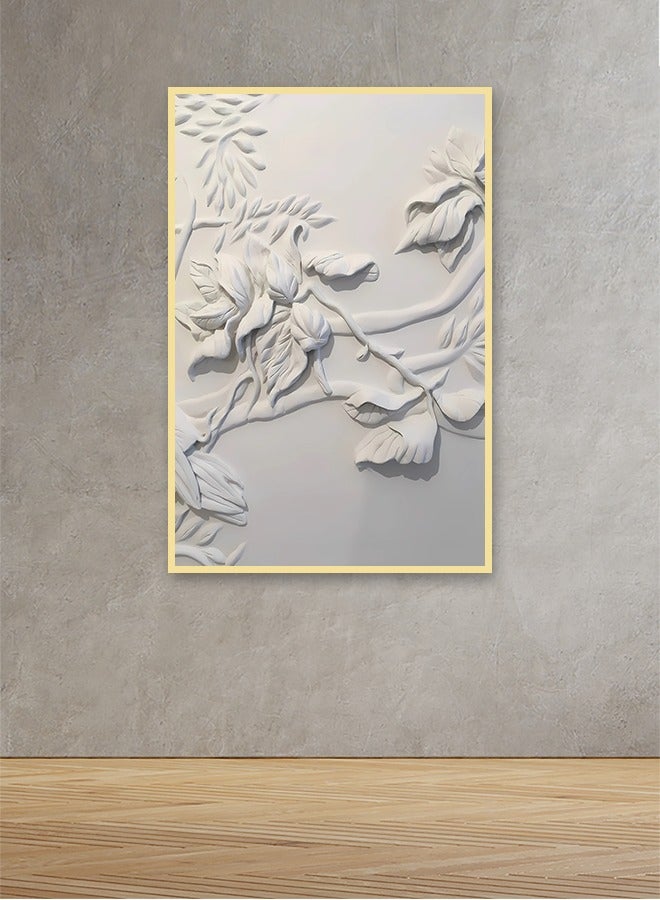 Marktna Canvas Wall Art For Wall Decoration Abstract Design With A Hollow Golden Frame Size 120x80cm One Piece - Image 1