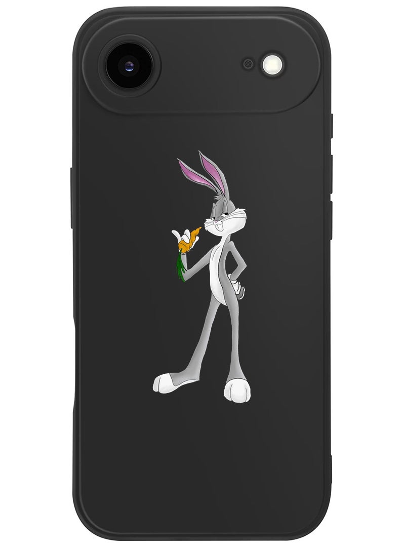 Theodor Protective Slim Fit Case Liquid Silicone Cover with Full Body Protection Anti-Scratch Shockproof Case For Apple iPhone 17 Air (Black) rabbit (2) - Image 1