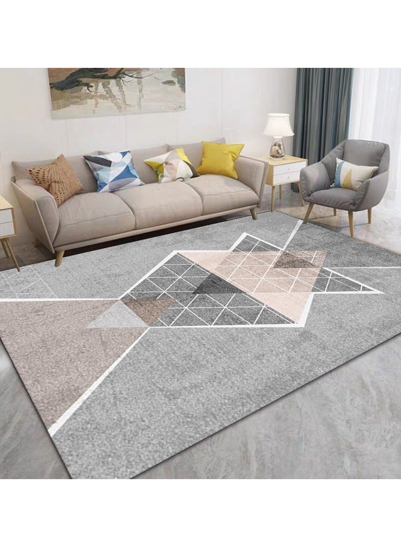 Loquat سجادة مطبوعة هندسية بسيطة من ألياف البوليستر عالية الجودة - Image 1