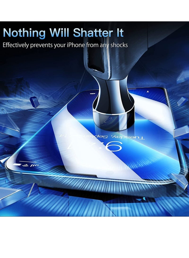 [1+2+2] Case for iPhone 14 Pro Max, 2 Pcs Tempered Glass Screen Protector + 2 Pcs Lens Protector, Shockproof, Anti-Scratches for iPhone 14 Pro Max - Image 3