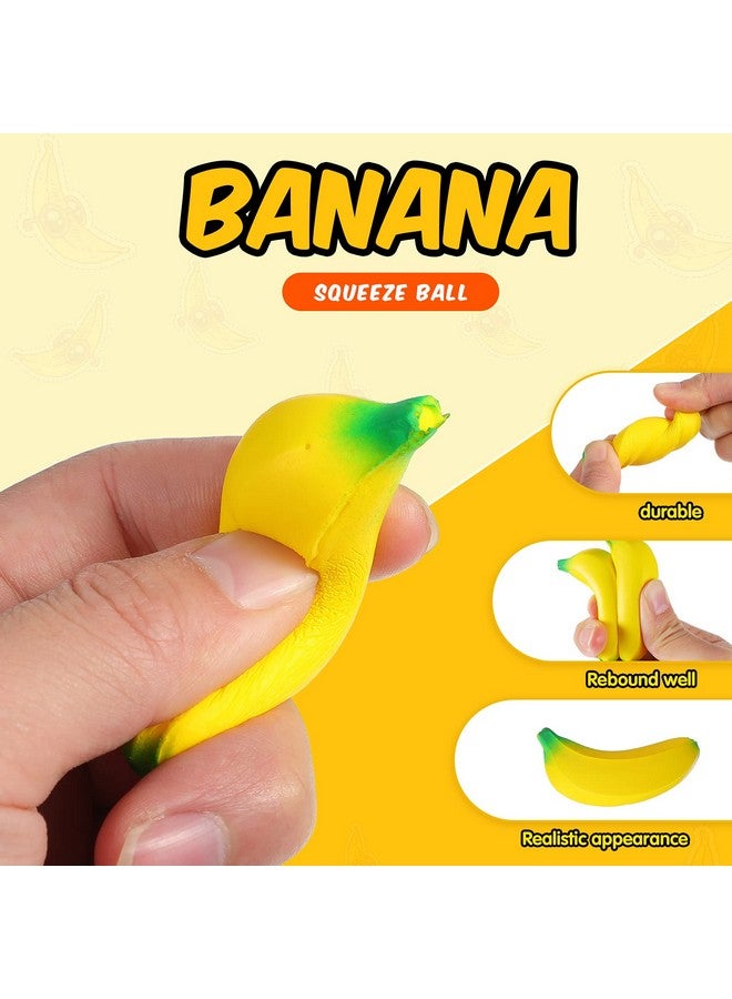 Jerify 100 Pcs Banana Stress Toys Stretchy Banana Fidget Toys Realistic Stretchy Pu Foam Party Favors for Teens and Adults(2.36 Inches) - Image 5
