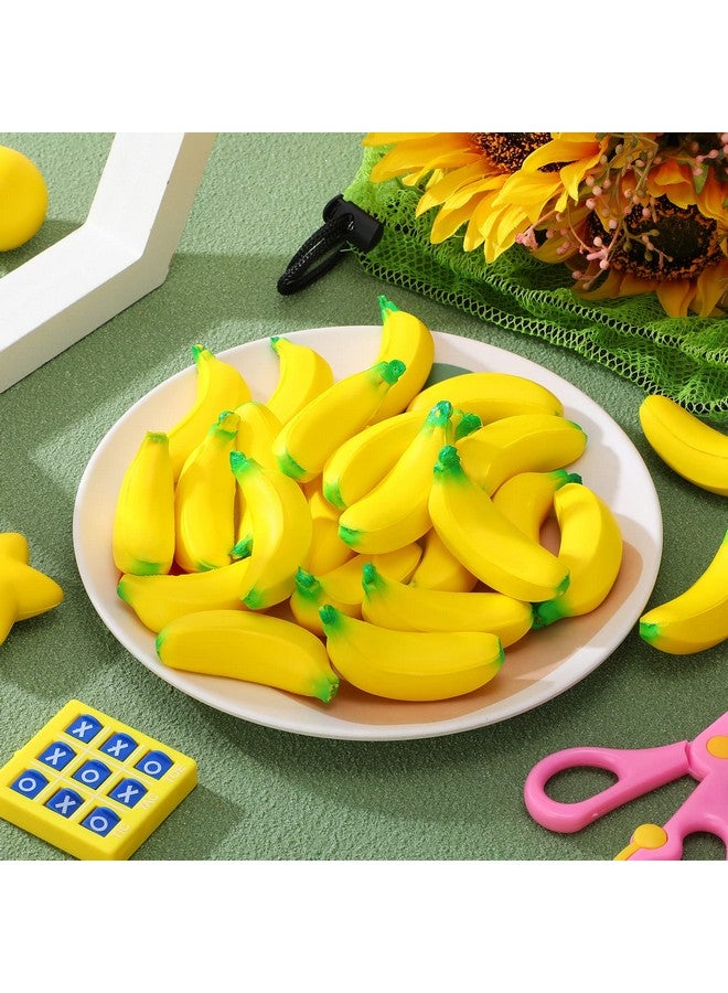 Jerify 100 Pcs Banana Stress Toys Stretchy Banana Fidget Toys Realistic Stretchy Pu Foam Party Favors for Teens and Adults(2.36 Inches) - Image 4