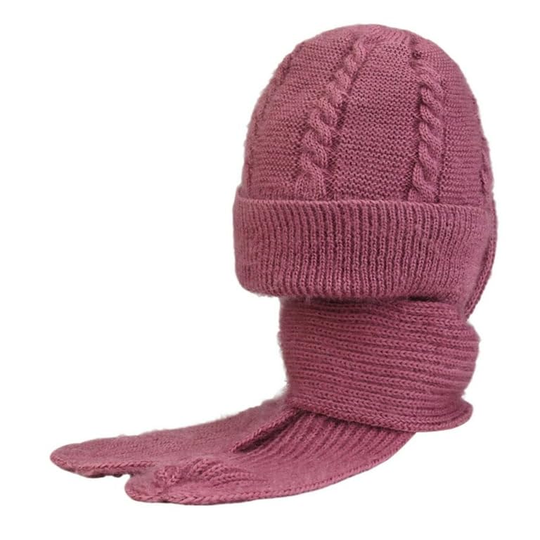 Richmen Winter Hooded Scarf Hat for Women Soft Knitted Beanie Hats Skull Pompom Cap for Ladies Winter 2 in 1 Scarfs Set for Girls Free Size - Image 5