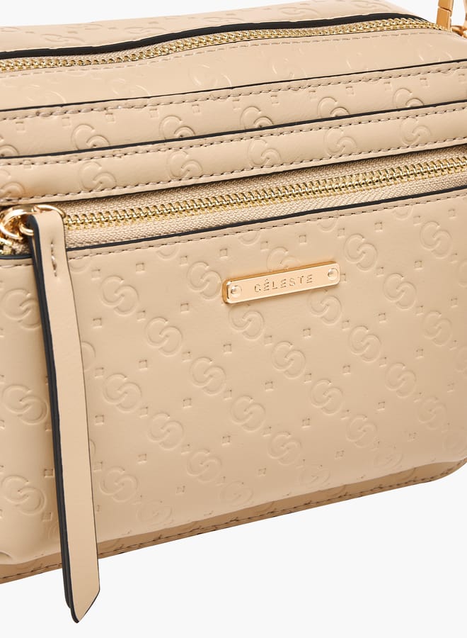 Celeste Women Monogram Embossed Crossbody Bag with Detachable Strap  - Image 4