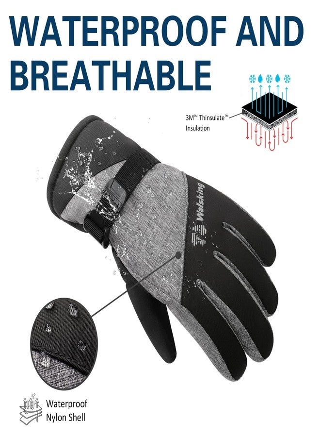 Walsking Kids Winter Snow&Ski Gloves-3M Thinsulate Waterproof Cold Weather Youth Gloves for Skiing,Snowboarding-Fits Boys and Girls - Image 4