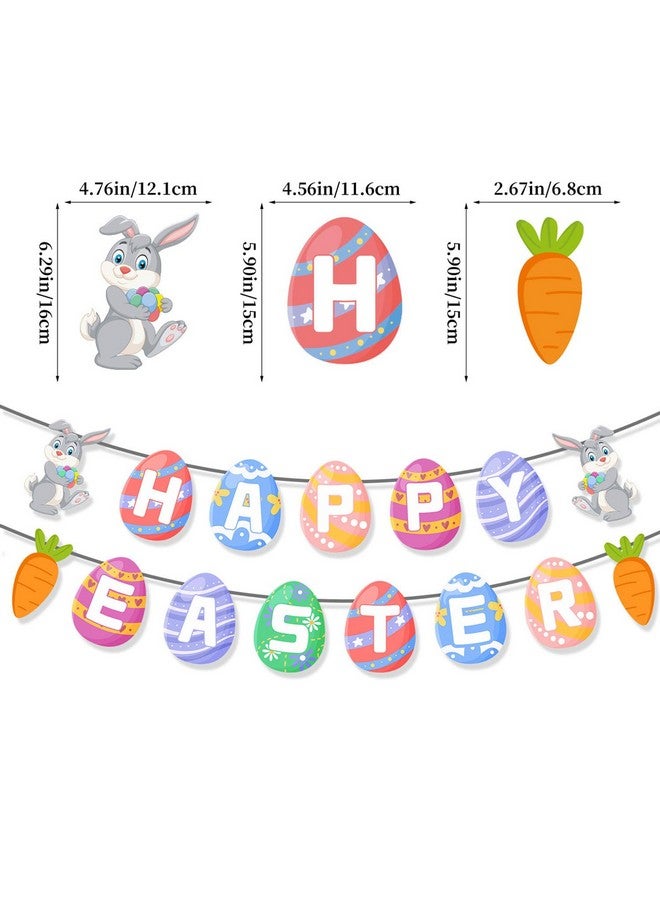WEIKA 50 Pcs Easter Decorations Indoor Easter Décor, Easter Balloons, Happy Easter Banner, Egg Bunny Cup cake Topper for Home Office School Classroom Easter‘s Day Themed Party Decorations - Image 2