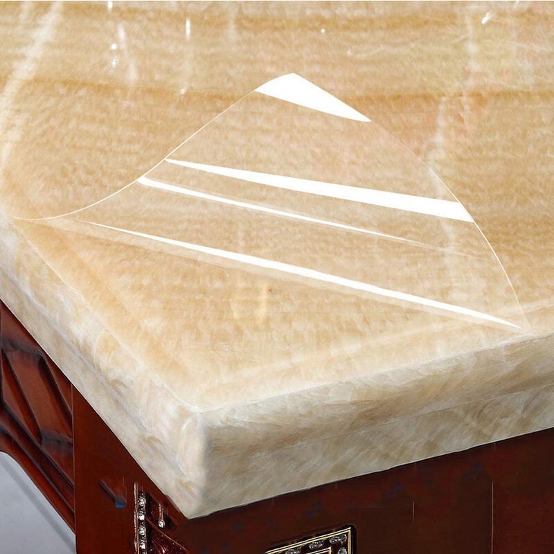 SUNBIRD 50cm X 200cm Clear Table Top Protector Plastic Transparent PVC Kitchen Dining Room Wood Furniture Protective Cover - Image 1