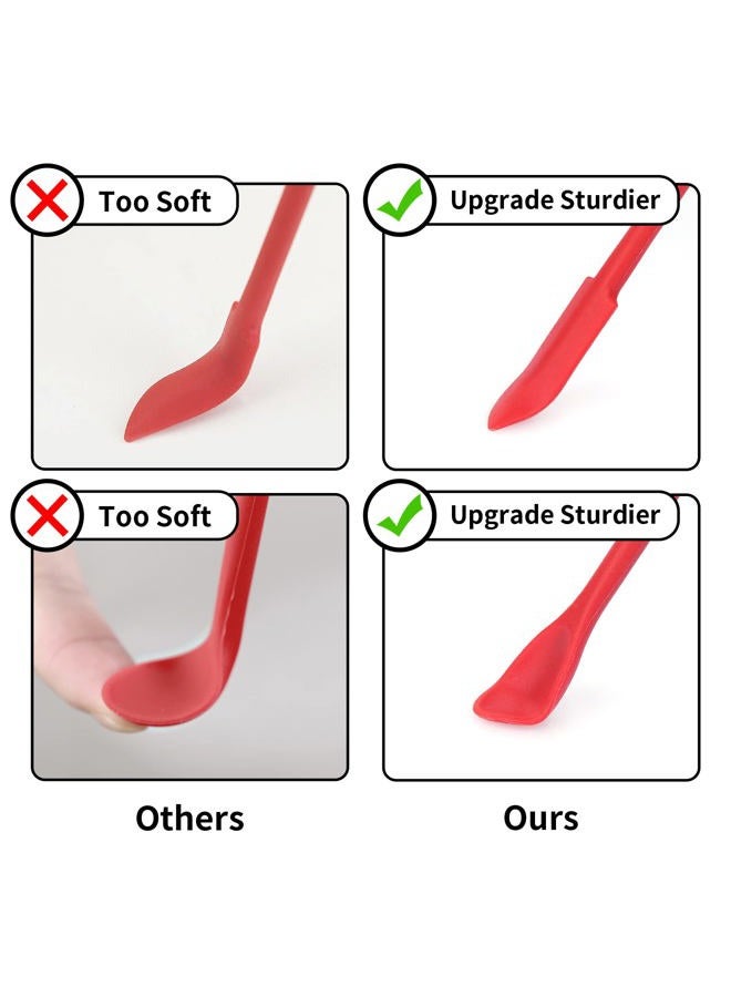 Cuttte Makeup Spatula, 2pcs Mini Spatula for Cosmetics Silicone Small Spatula, Reusable Beauty Spatula Tiny Spatula Thin Jar Spatula Scraper, Get Last of Makeup Out, for Lotion Foundation, Black Red - Image 4