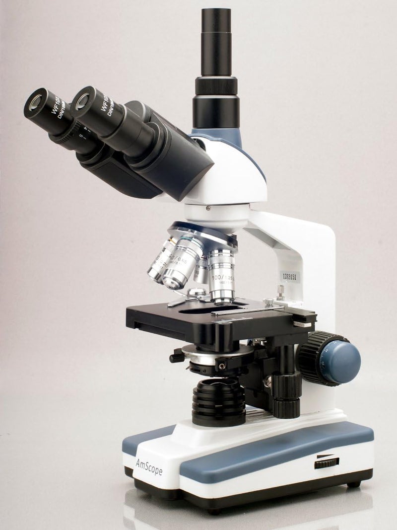 AmScope AmScope T120BM Digital Professional Siedentopf Trinocular Compound Microscope 40X2000X Magnification WF10x and WF20x Eyepieces Brightfield LED Illumination Abbe Condenser with Iris Diaphragm DoubleLayer Mechanical Stage 100240VAC Includes 13MP Camera with Reduction Lens and Software - Image 3