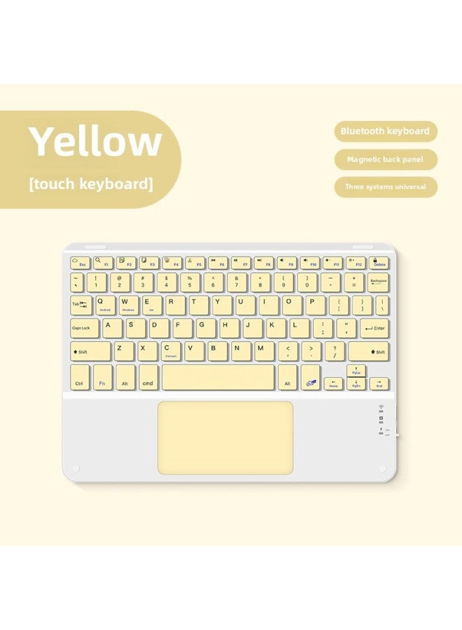 Touch Control Bluetooth Keyboard Suitable For Ipad Mobile Tablet Absorption Wireless Wonderful Control Touch Mouse Charging Set-Color:Charging Model-yellow-Product Type:Touch Bluetooth Keyboard + Dual-mode Mouse (comes With Charging Cable) - Image 1