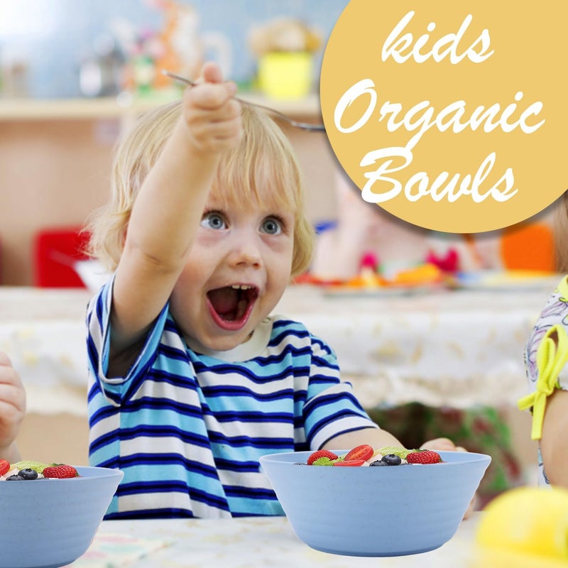 Wrova Wheat Straw Bowl Sets6 PCS Unbreakable Cereal Bowl 36 OZMicrowave and Dishwasher Safe BowlsKitchen Bowls for Serving SoupOatmeal and Salad Sky Blue - Image 4